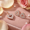 925 Sterling Silver Heart Sparkle Italian Pendant Set