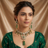 925 Sterling Silver Royal Jadau Bridal Necklace Set