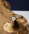 925 Silver Minimal Heart Charm Ring for Women
