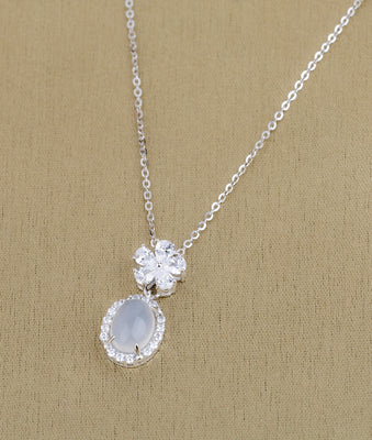 Ovale Bloom CZ Pendant Chain