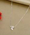 Pearlish Bloom CZ Pendant Chain