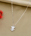 Mithu Charm CZ Teddy Pendant Silver Chain