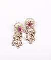 925 Sterling Silver Victorian Ruby Kundan Stud Earrings