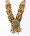 925 Sterling Silver Emerald Rani Temple Necklace