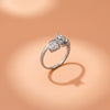 925 Silver Toi et Moi Pear CZ Open Ring for Women  