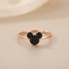 925 Silver Mickey Icon Black Rose Gold Ring  