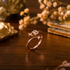 925 Silver Initial Letter Rose Gold Ring with Star Accents