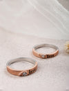 925 Silver Love Script Couple Rose Gold Rings  
