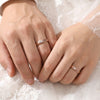 925 Silver Love Script Couple Rose Gold Rings  