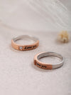 925 Silver Love You Wide Band Rose Gold Couple Rings