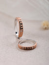 925 Silver LOVE Block Letter Rose Gold Couple Rings