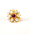 925 Silver Ishva Temple Kundan Ring for Women