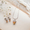 925 Silver Regal Heart Crown Pendant Set for Women