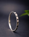 925 Silver Kada for Men with Black Enamel Block Pattern
