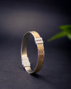 925 Silver Honeycomb Gold Enamel Kada for Men