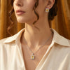 925 Silver Lumina Radiance Square CZ Pendant Set for Women