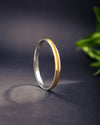 925 Silver Kada for Men with Gold Glitter Enamel Stripe
