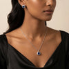 925 Silver Ocean Deep Cushion Cut CZ Pendant Set