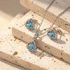 925 Silver Aqua Zenith Trillion CZ Pendant Set for Women