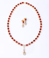 925 Sterling Silver Ruby Royale CZ Necklace Set