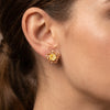 925 Sterling Silver Blooming Sunflower Stud Earrings