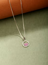 925 Silver Pink Heart Daily Wear Pendant Chain for Women