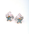 925 Sterling Silver Flora Enamel Italian Stud Earrings