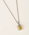 925 Silver Lumina Radiance Square CZ Pendant Set for Women
