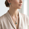925 Silver Irave Emarald Green CZ Pendant Set for Women