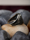 925 Silver Garnet Signet Party Wear Ring For Men