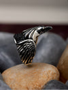 925 Sterling Silver Falcon Guard Mens Oxidised Ring