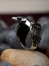 925 Sterling Silver Falcon Guard Mens Oxidised Ring