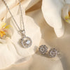 925 Silver Prabha Floral CZ Pendant Set for Women
