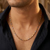 925 Silver Gold Plated Bar Link Chain for Men