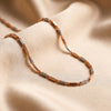925 Silver Two-Tone Italian Bar Link Chain for Men