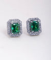 925 Sterling Silver Emerald Glow CZ Stud Earrings