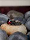 925 Silver Red Stone Mens Party Wear Ring