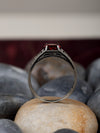925 Silver Red Stone Mens Party Wear Ring