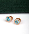 925 Sterling Silver Blue Glow Italian Stud Earrings