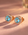 925 Sterling Silver Blue Glow Italian Stud Earrings
