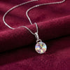 925 Silver Crystal Heart Pendant Chain for Women