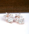 925 Sterling Silver Flora Shine Italian Stud Earrings