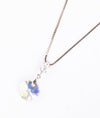 Celestia Round Crystal Silver Pendant Chain