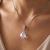 925 Silver Celestia Round Crystal Silver Pendant Chain