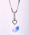 Radiant Crystal Heart Silver Pendant Chain