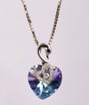 Swan Heart Crystal Silver Pendant Chain
