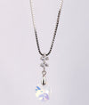 Lumiere Teardrop Crystal Silver Pendant Chain