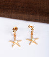 925 Sterling Silver Starfish Italian Drop Earrings