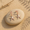 925 Sterling Silver Starfish Italian Drop Earrings