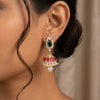925 Silver Mayura CZ Jhumka Earrings for Women